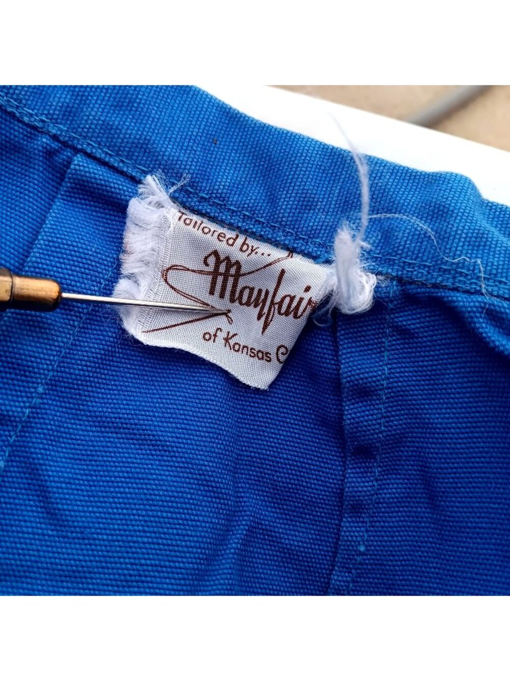 Vintage 1960's Womens Shorts Med 26" HIGH WAIST COUNTRY BLUE DENIM Kansas FARM